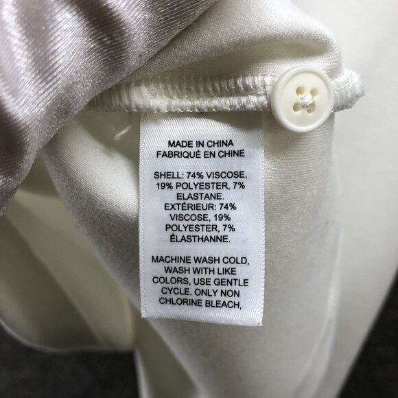 Le Bop Cropped Polo Shirt Womens L Short Sleeve White Scuba - Picture 8 of 8